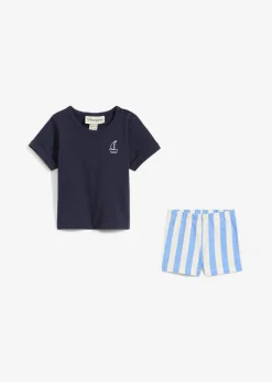 Camiseta y pantalón corto de algodón orgánico puro (2 piezas)