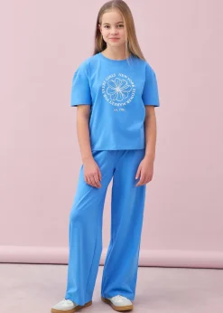 Camiseta y pantalón de punto (2 piezas) de mezcla de algodón elástico