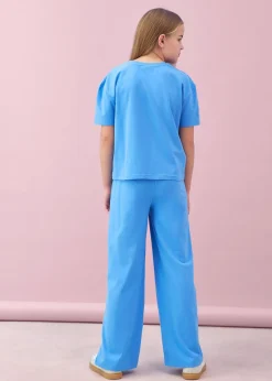 Camiseta y pantalón de punto (2 piezas) de mezcla de algodón elástico