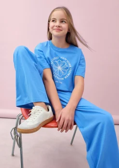 Camiseta y pantalón de punto (2 piezas) de mezcla de algodón elástico