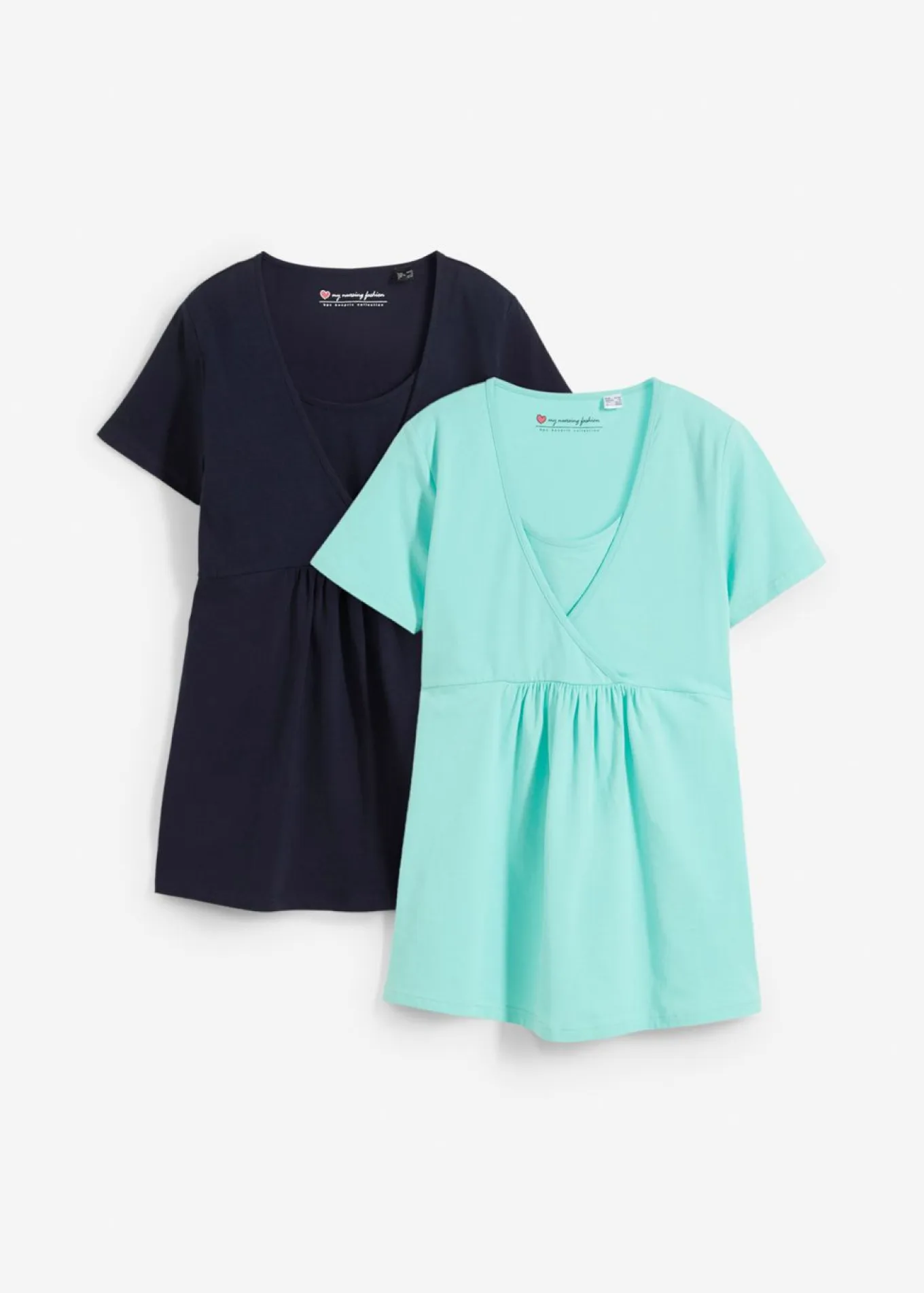 Camisetas premamá y de lactancia 2 en 1 (2 unidades)