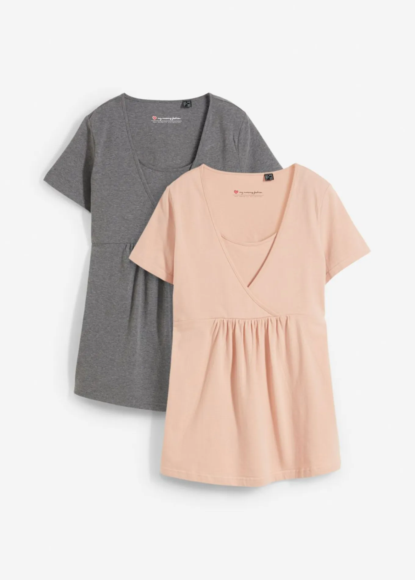 Camisetas premamá y de lactancia 2 en 1 (2 unidades)