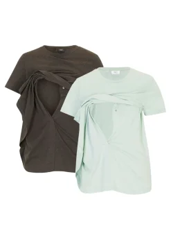 Camisetas premamá/de lactancia de algodón orgánico (2 unidades)