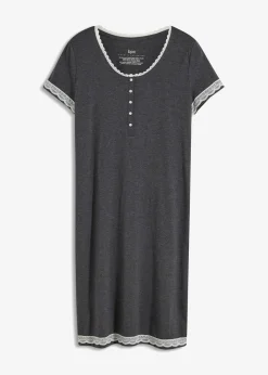 Camisón con botones y encaje suave