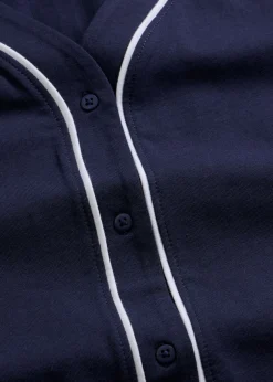 Camisón corto de algodón puro con botones