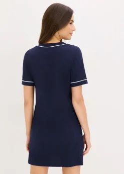 Camisón corto de algodón puro con botones