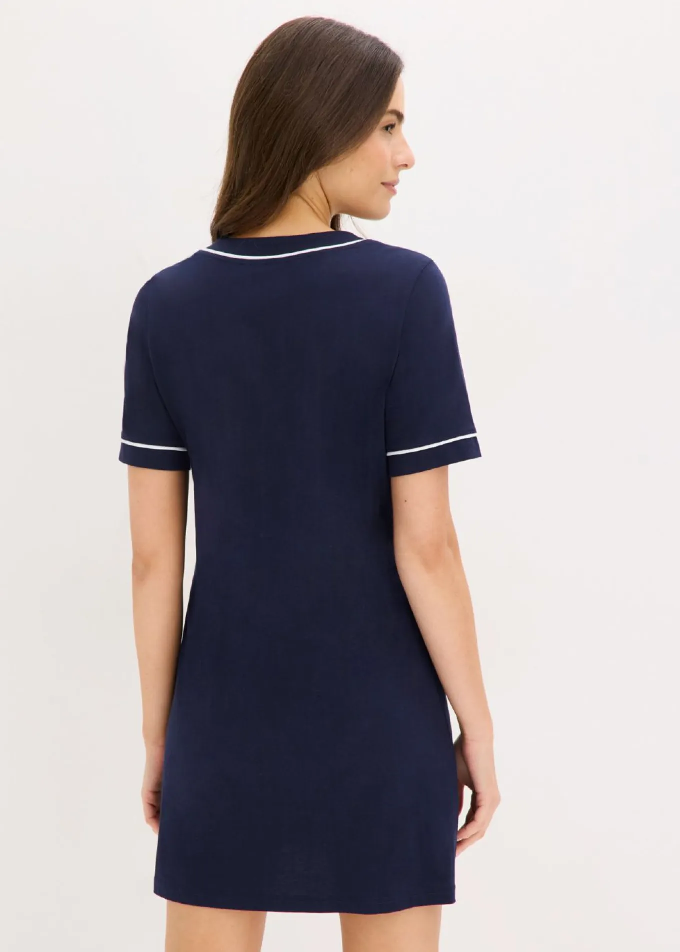 Camisón corto de algodón puro con botones
