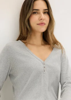 Camisón de canalé con botones