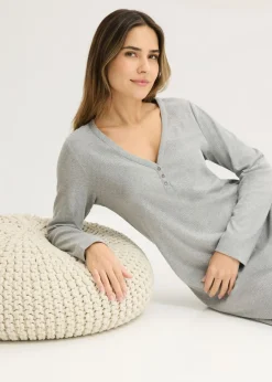 Camisón de canalé con botones