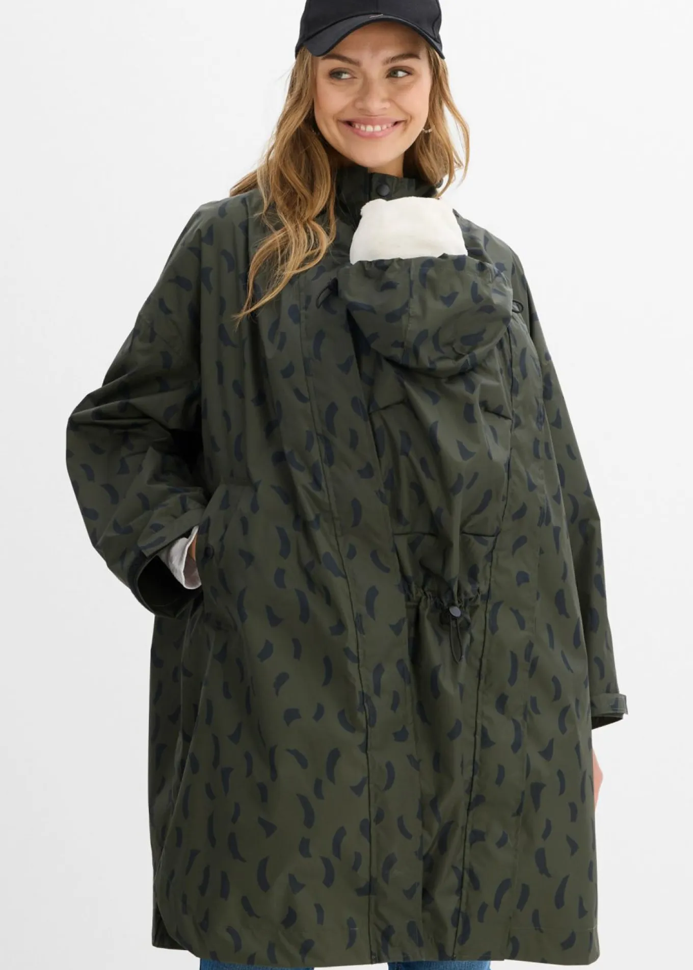 Capa impermeable premamá 3 en 1 con inserto de porteo y bolsa