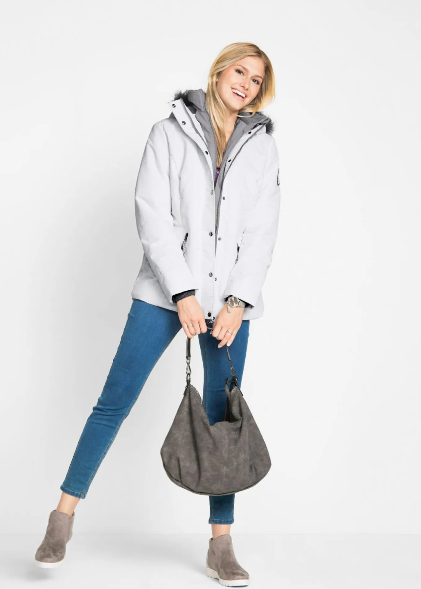 Cazadora de invierno con aspecto 2 en 1