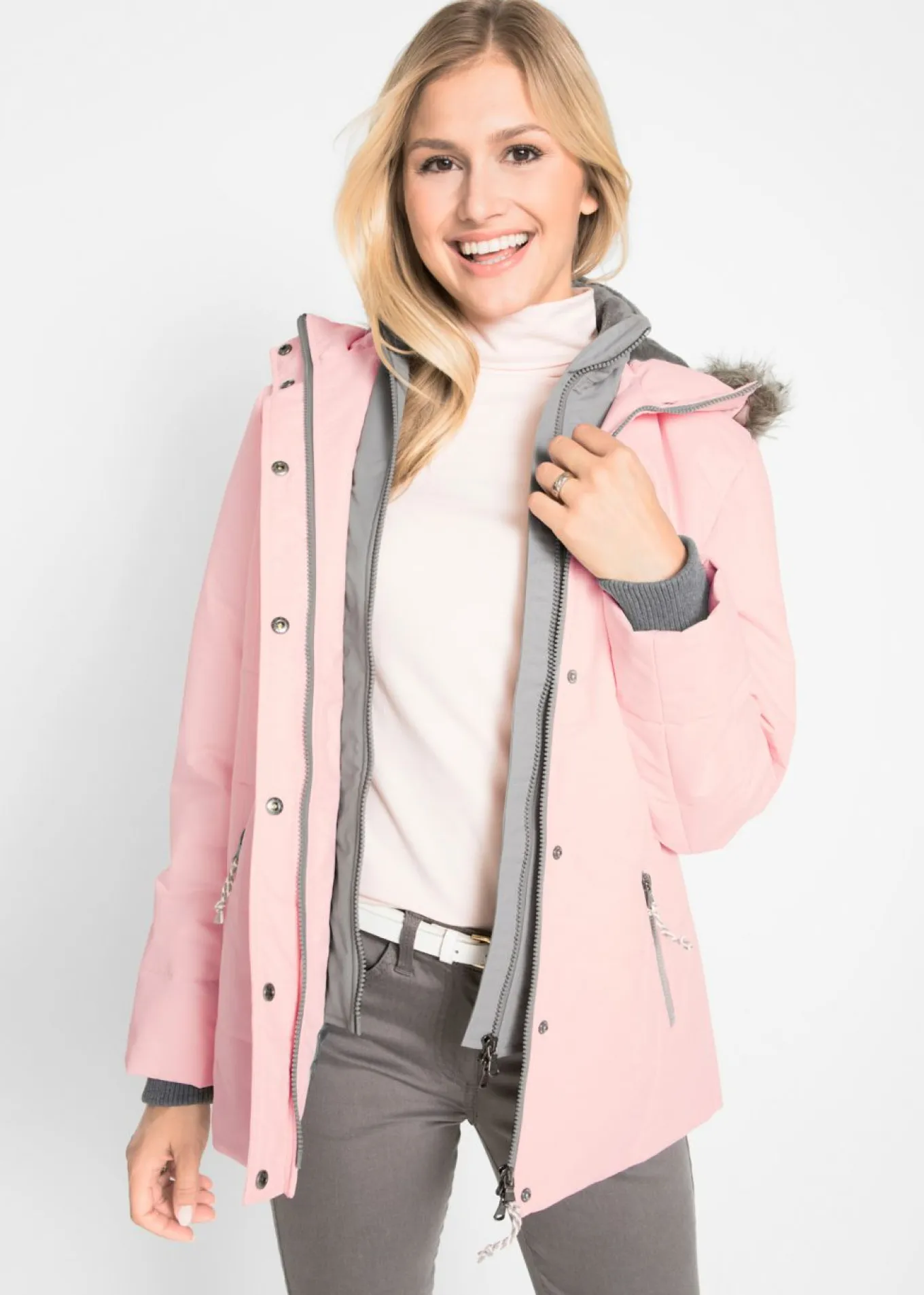Cazadora de invierno con aspecto 2 en 1