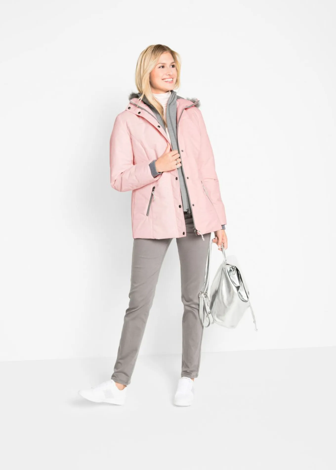 Cazadora de invierno con aspecto 2 en 1