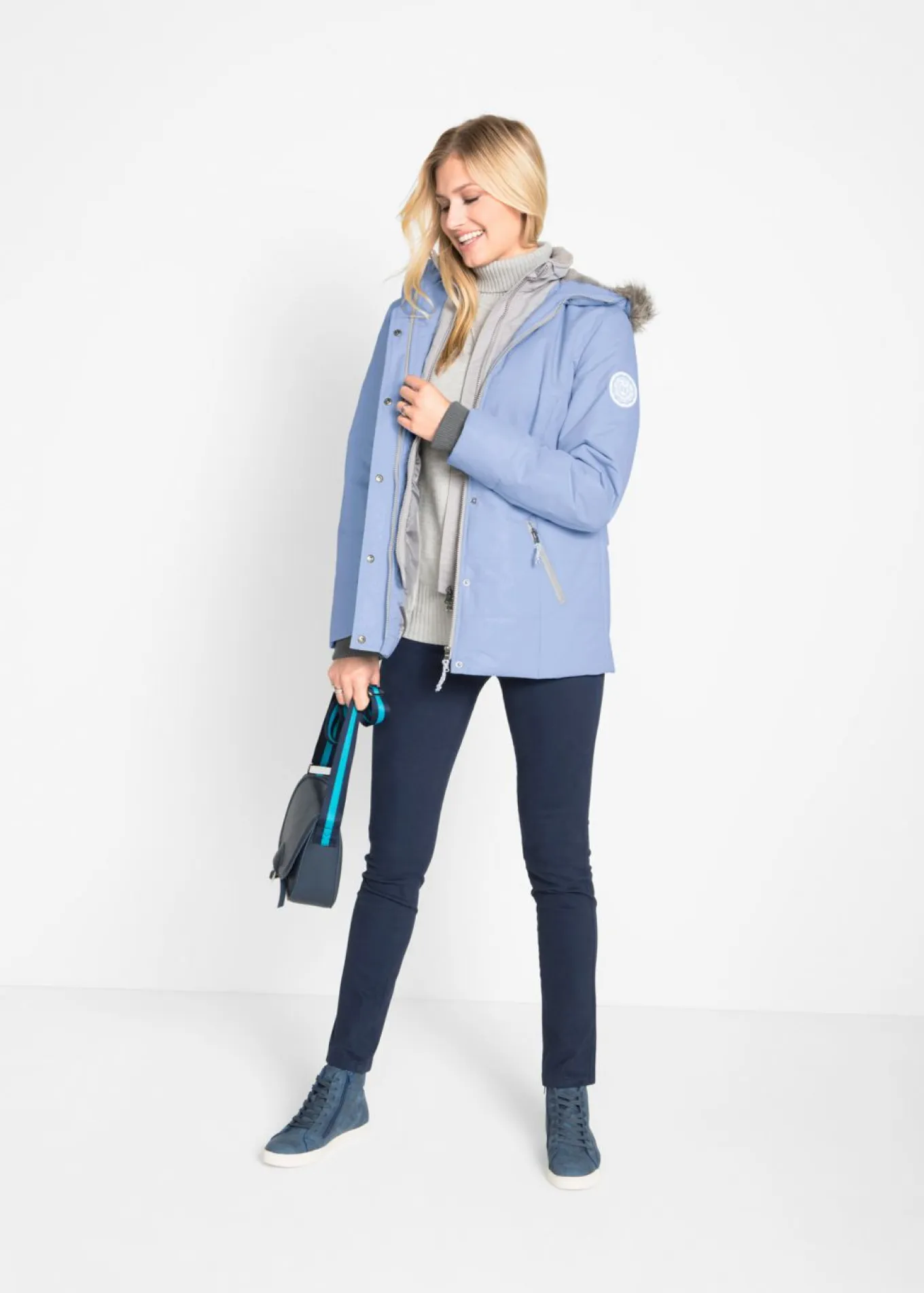 Cazadora de invierno con aspecto 2 en 1