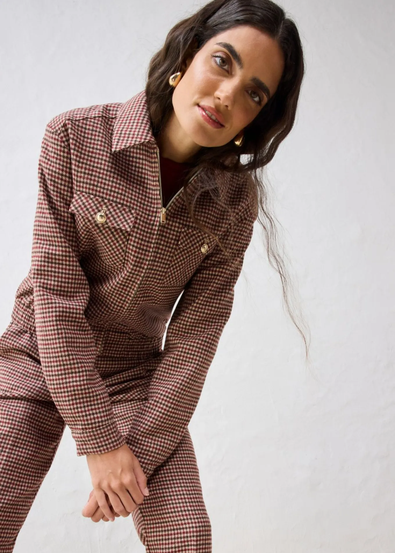 Cazadora de mezcla de lana suave