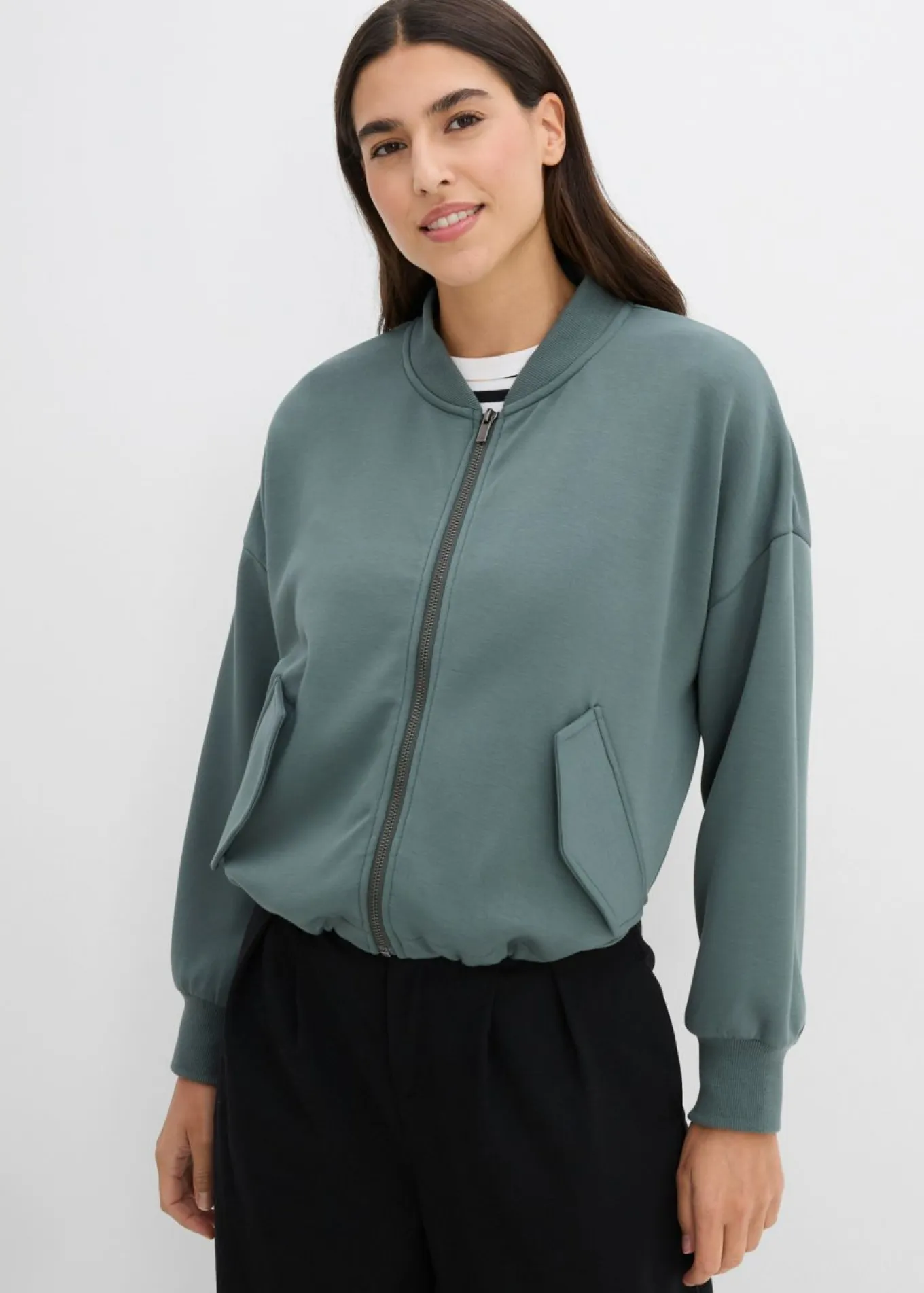 Cazadora oversize de neopreno de suave mezcla de viscosa