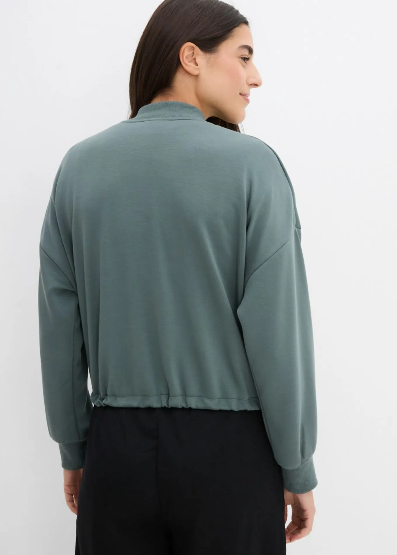 Cazadora oversize de neopreno de suave mezcla de viscosa