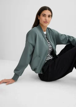 Cazadora oversize de neopreno de suave mezcla de viscosa