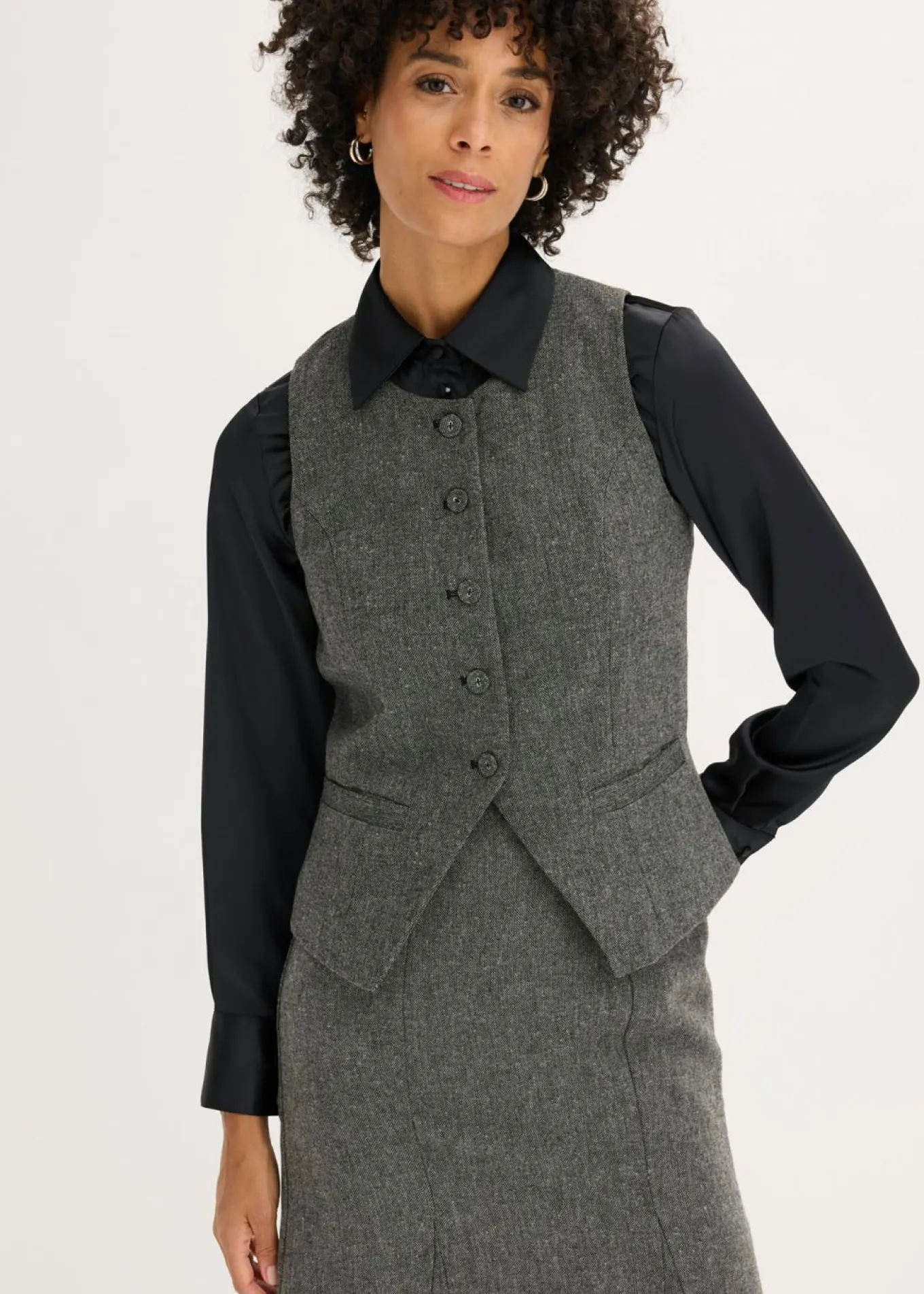 Chaleco con aspecto tweed