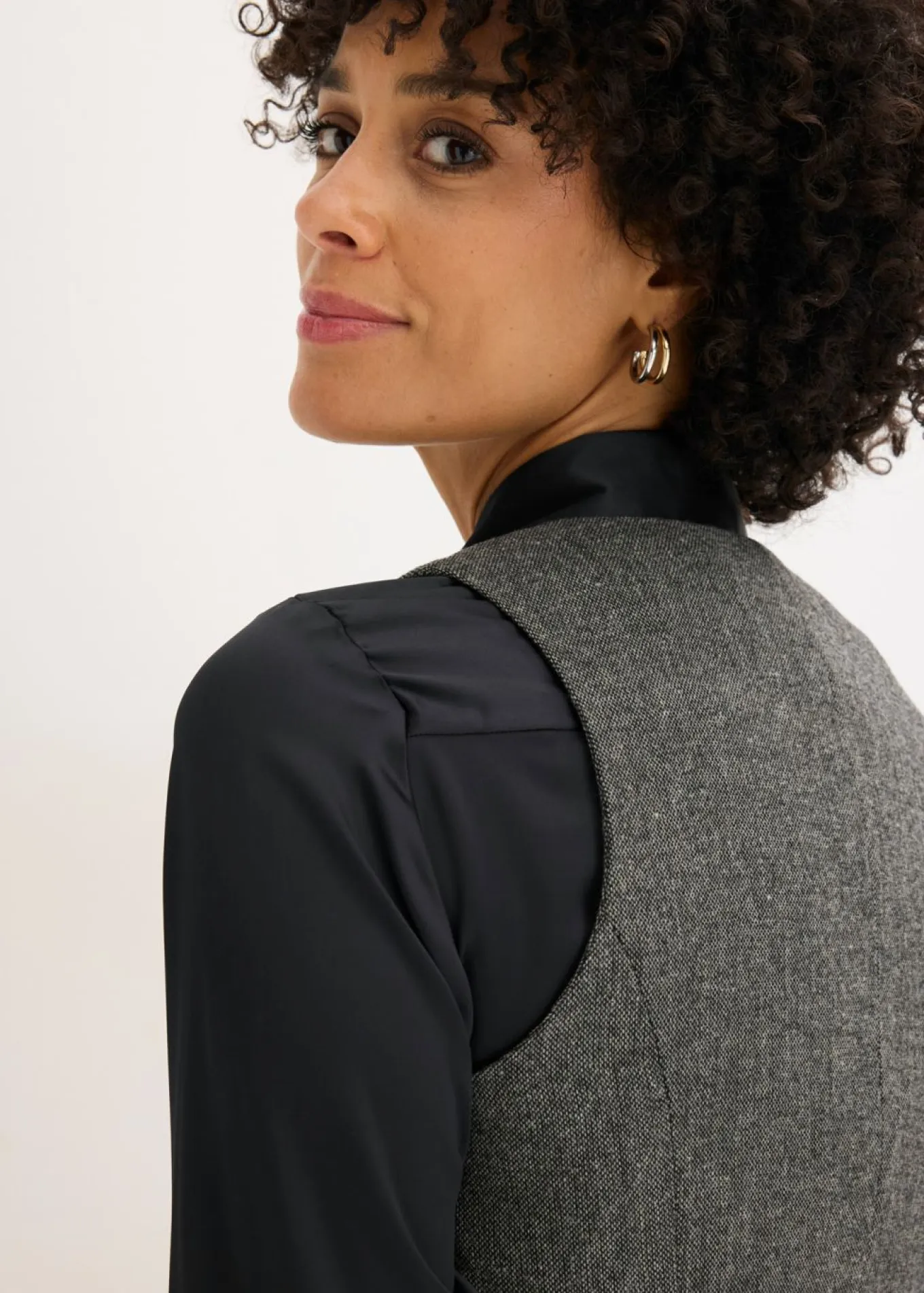 Chaleco con aspecto tweed