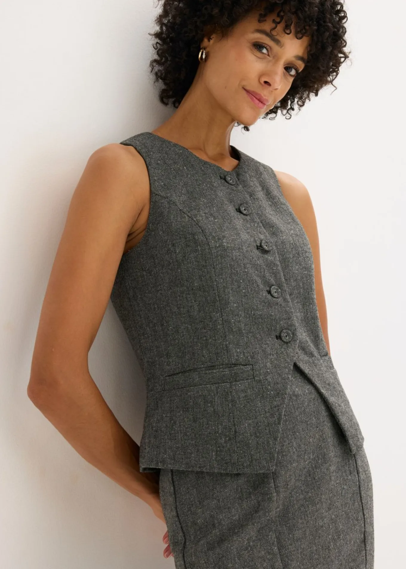 Chaleco con aspecto tweed