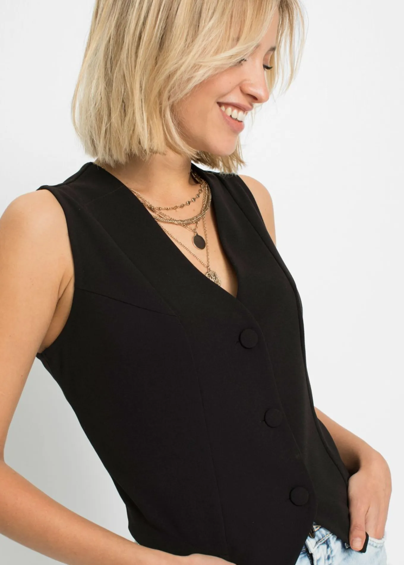 Chaleco de traje de tejido interlock resistente