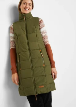 Chaleco largo con cuello alto