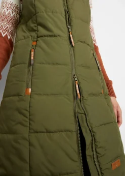 Chaleco largo con cuello alto