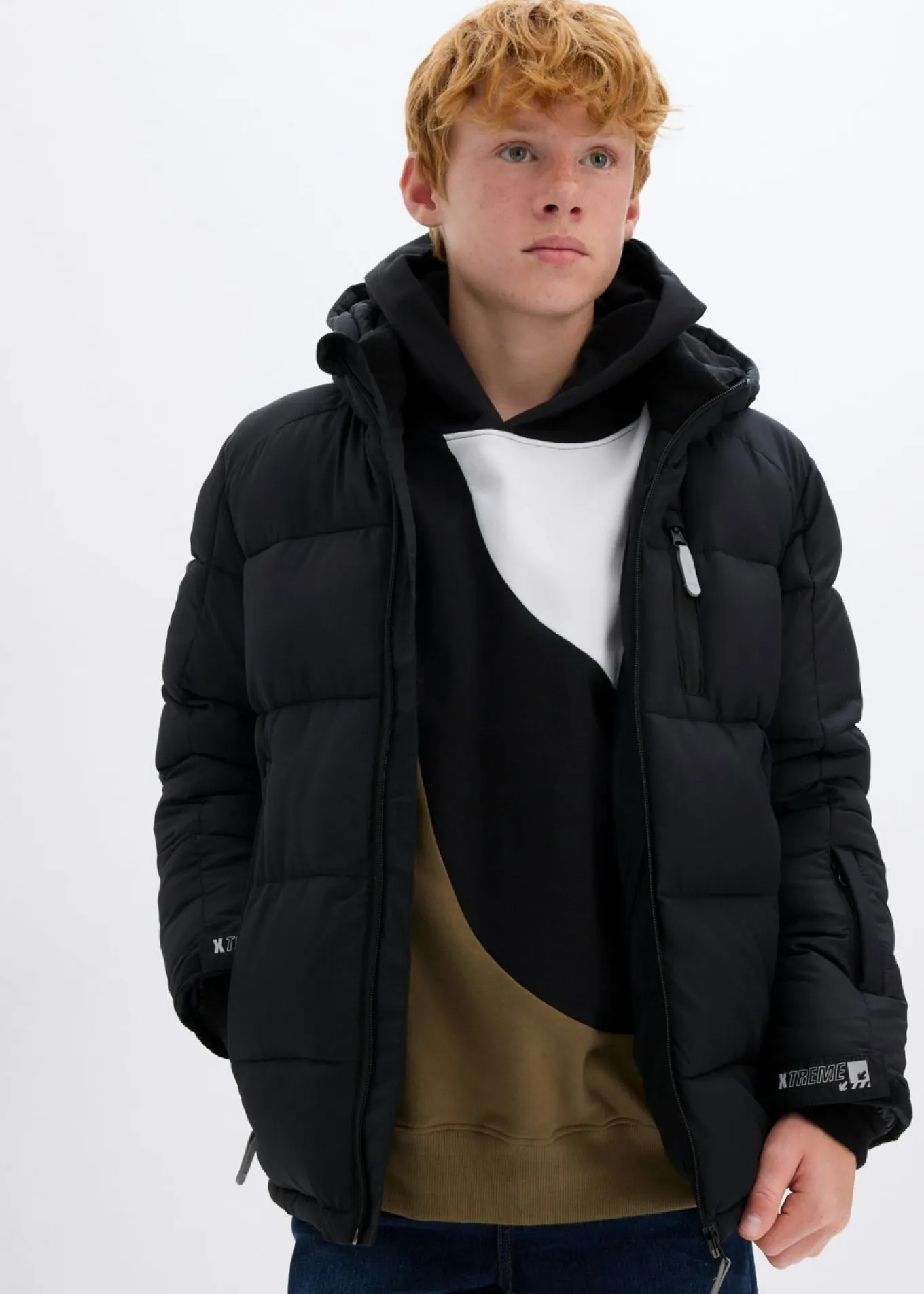 Chaqueta acolchada de invierno con forro cálido y capucha