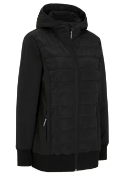 Chaqueta acolchada híbrida con mezcla de materiales, repelente al agua