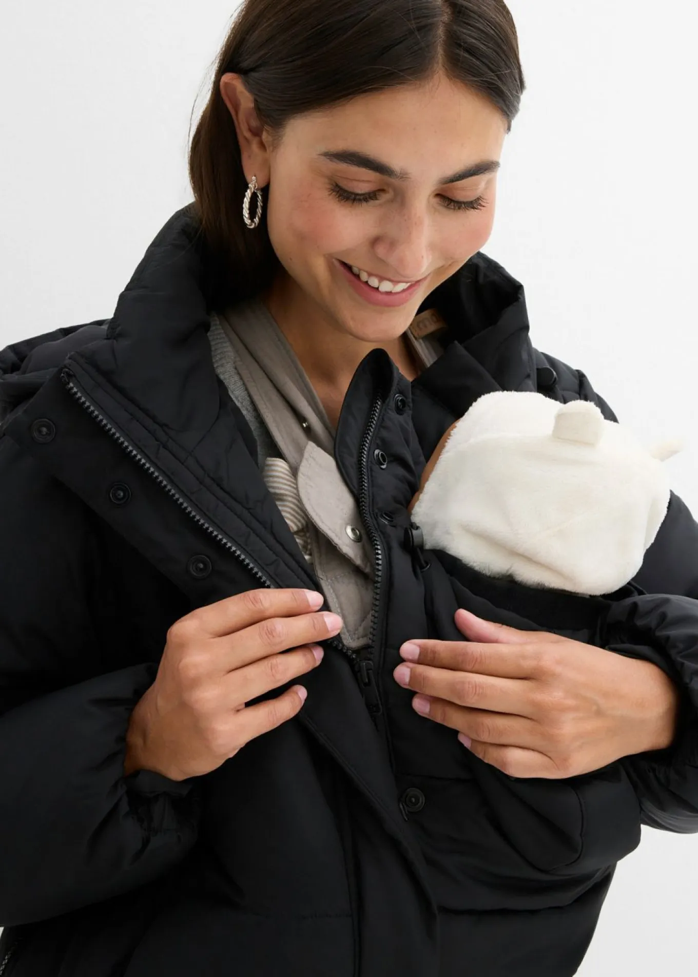 Chaqueta acolchada premamá 3 en 1 repelente al agua con inserto para porteo