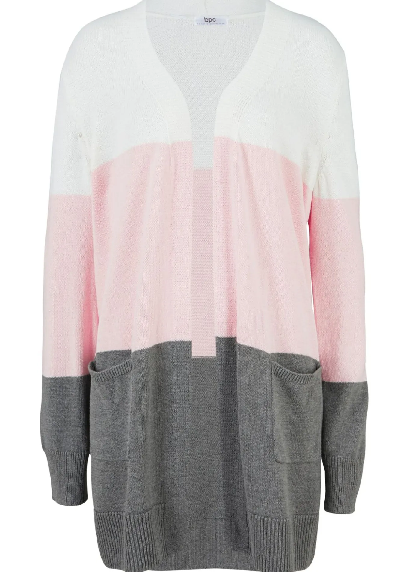 Chaqueta ancha de punto con manga larga
