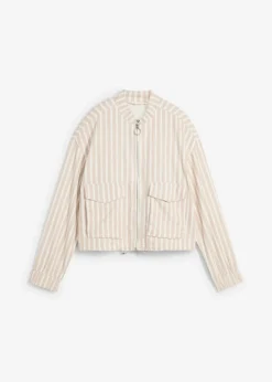 Chaqueta bomber con aspecto de lino