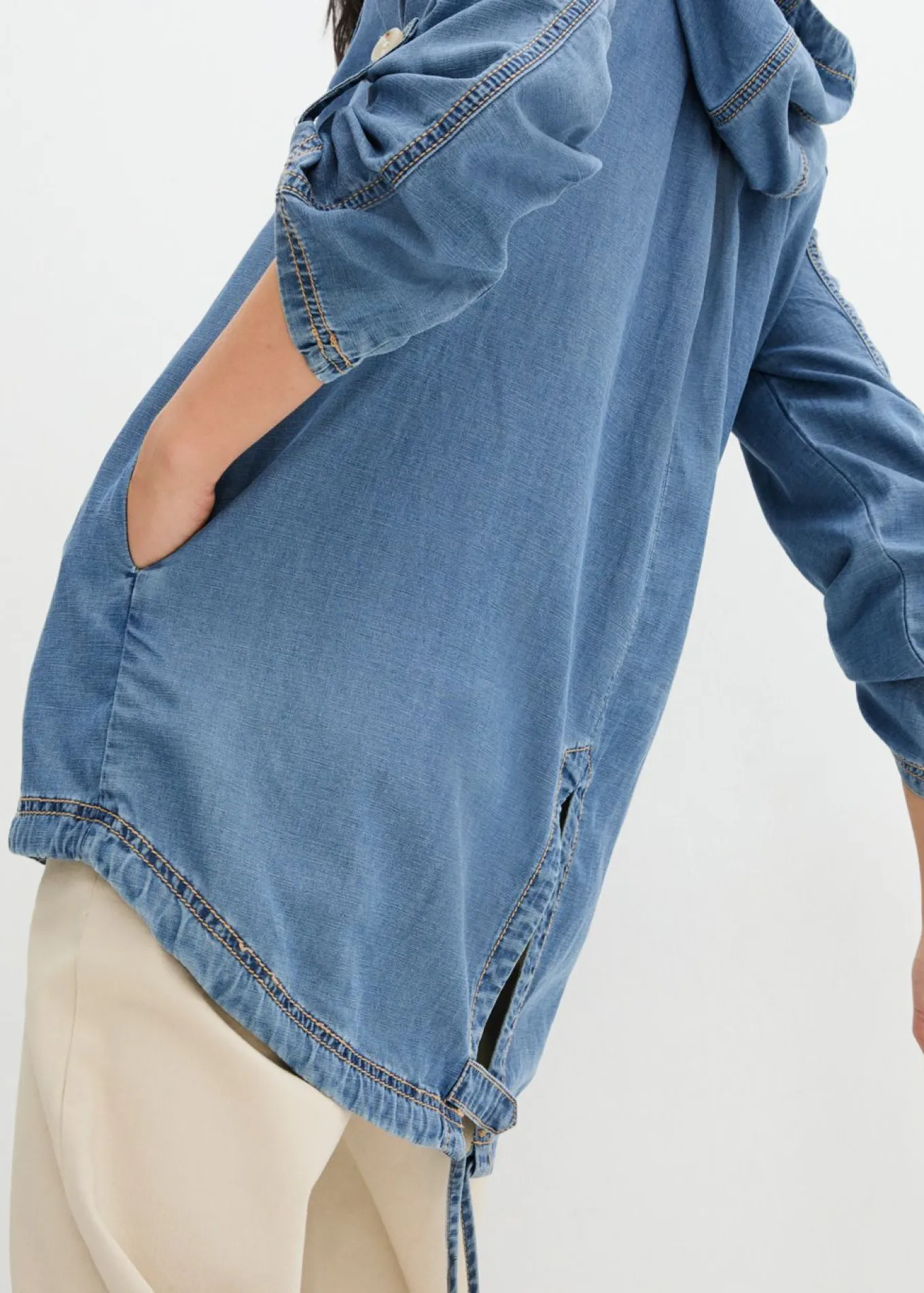 Chaqueta camisera con lino refrescante