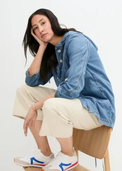 Chaqueta camisera con lino refrescante