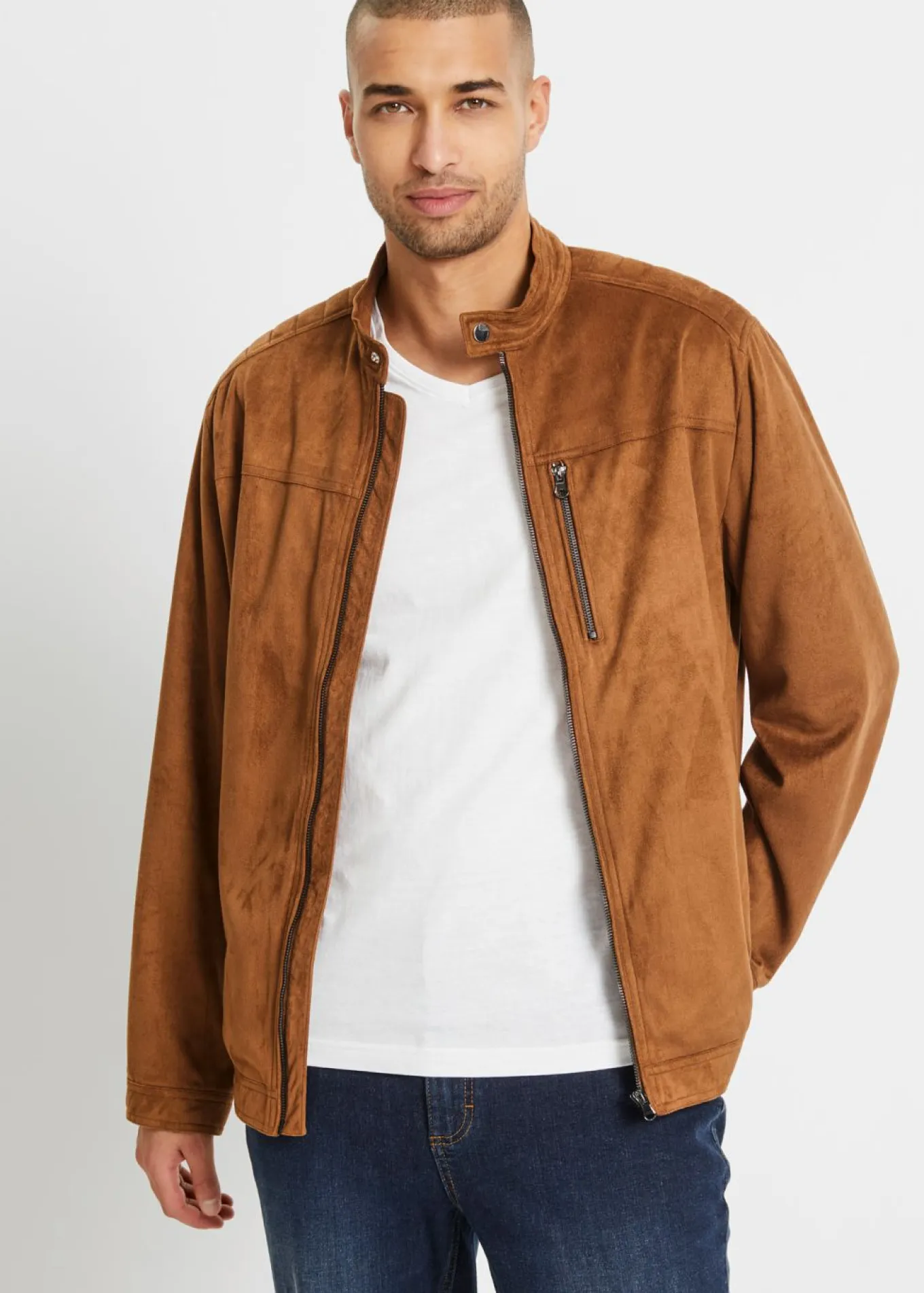 Chaqueta con aspecto de ante