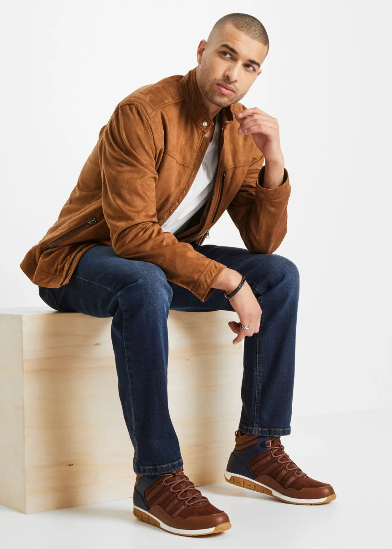 Chaqueta con aspecto de ante