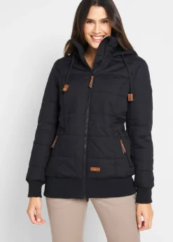 Chaqueta con detalles de piel sintética para exteriores