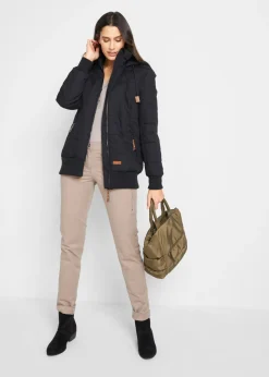 Chaqueta con detalles de piel sintética para exteriores