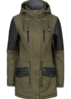 Chaqueta con insertos de piel sintética