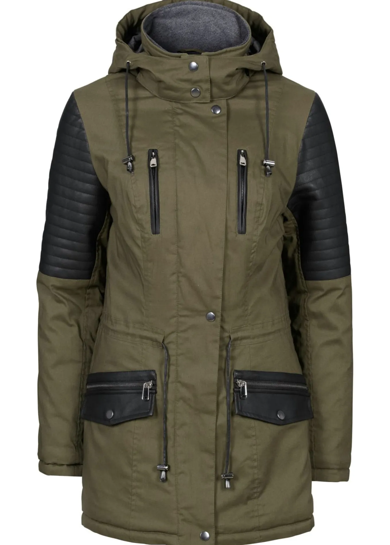 Chaqueta con insertos de piel sintética