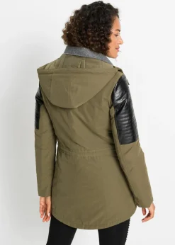 Chaqueta con insertos de piel sintética