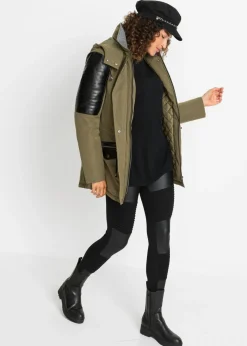Chaqueta con insertos de piel sintética