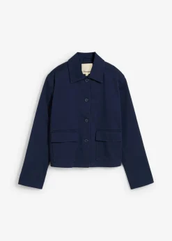 Chaqueta corta de entretiempo de mezcla de algodón orgánico elástico