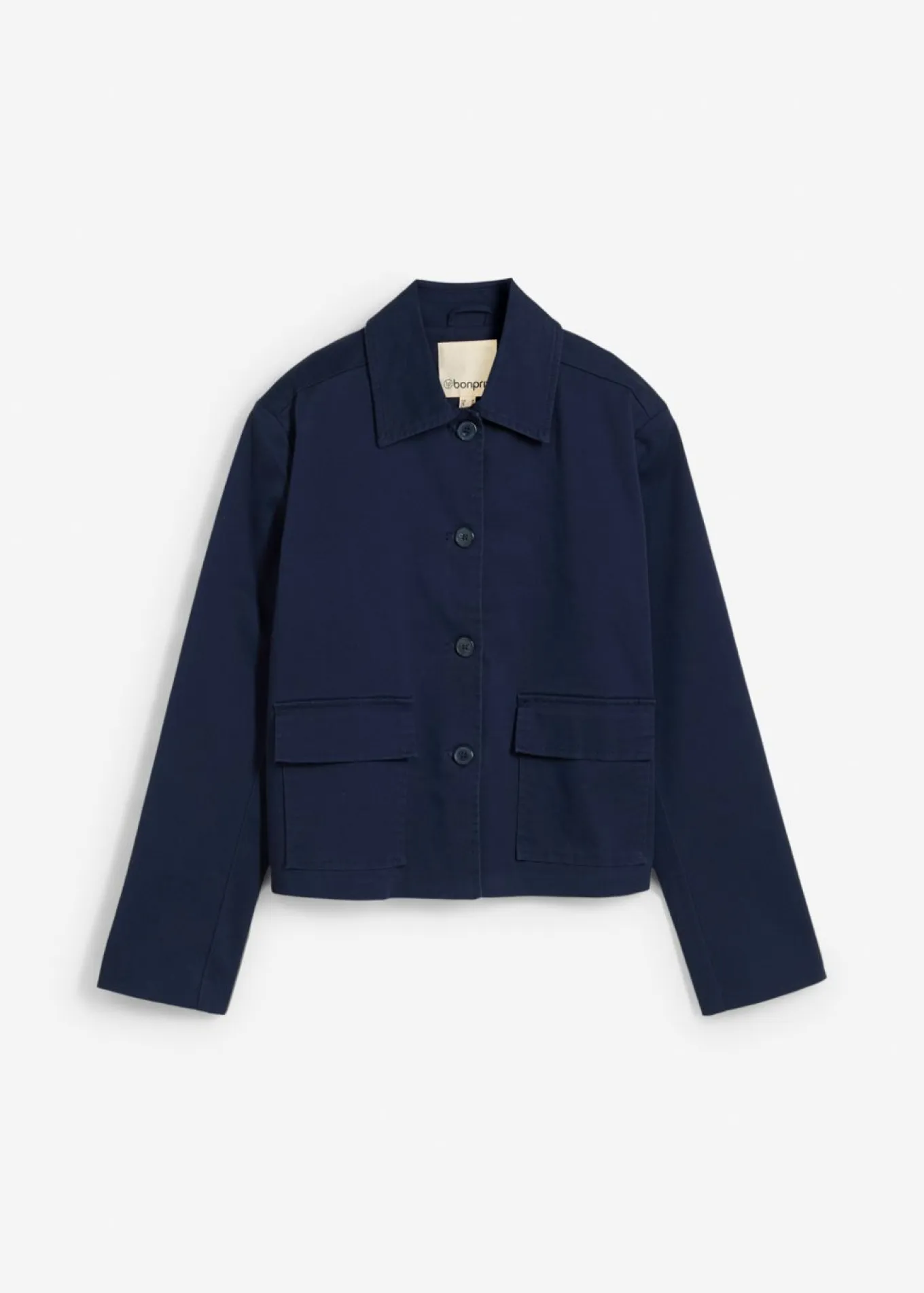 Chaqueta corta de entretiempo de mezcla de algodón orgánico elástico