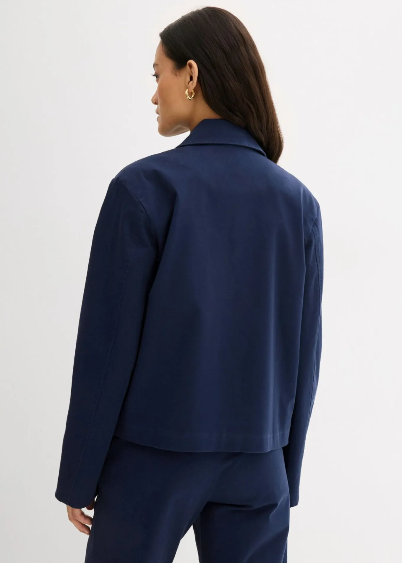 Chaqueta corta de entretiempo de mezcla de algodón orgánico elástico