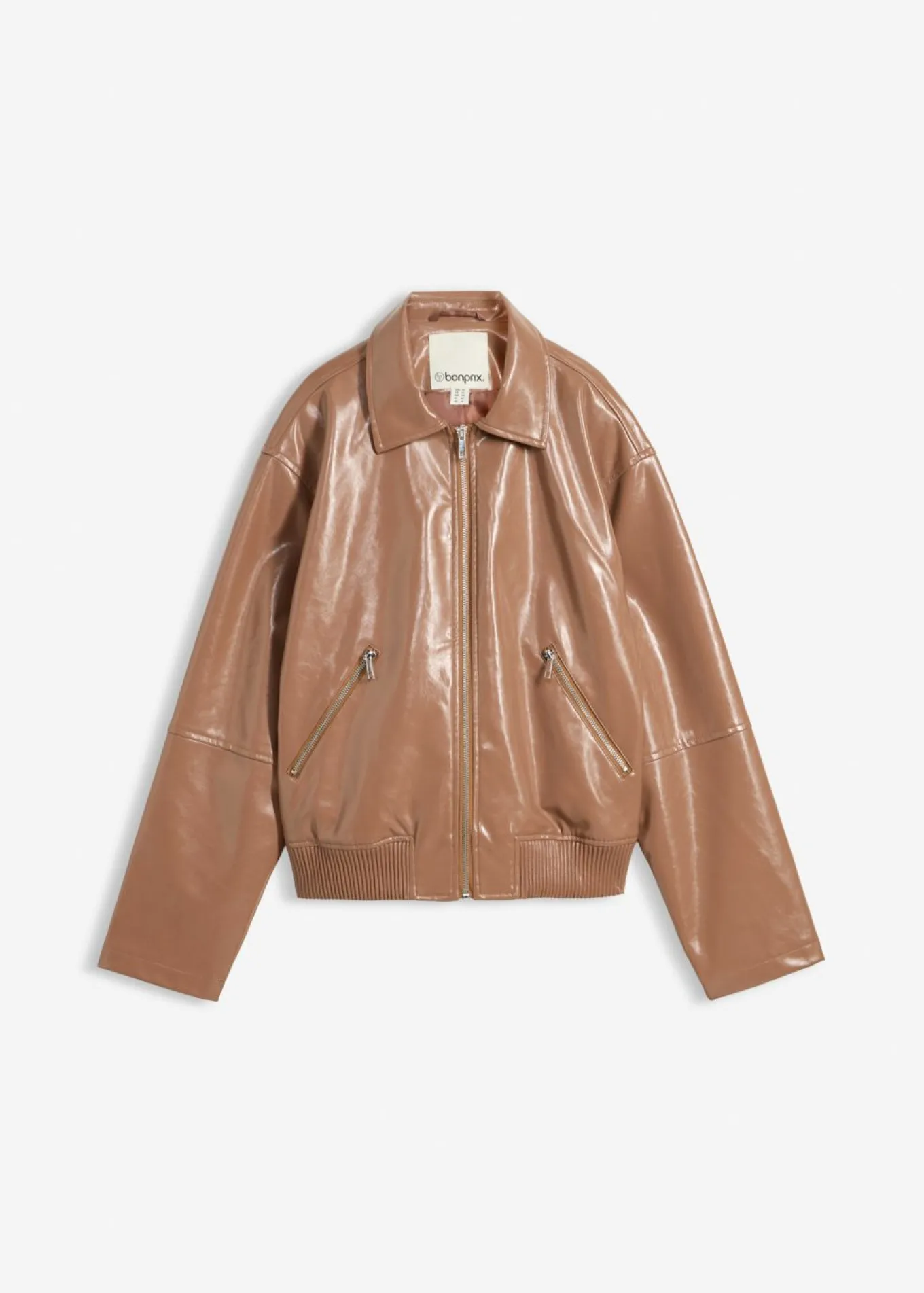 Chaqueta corta de piel sintética