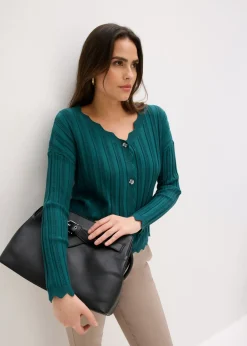 Chaqueta corta de punto ajour
