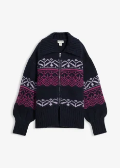 Chaqueta corta de punto con patrón nórdico