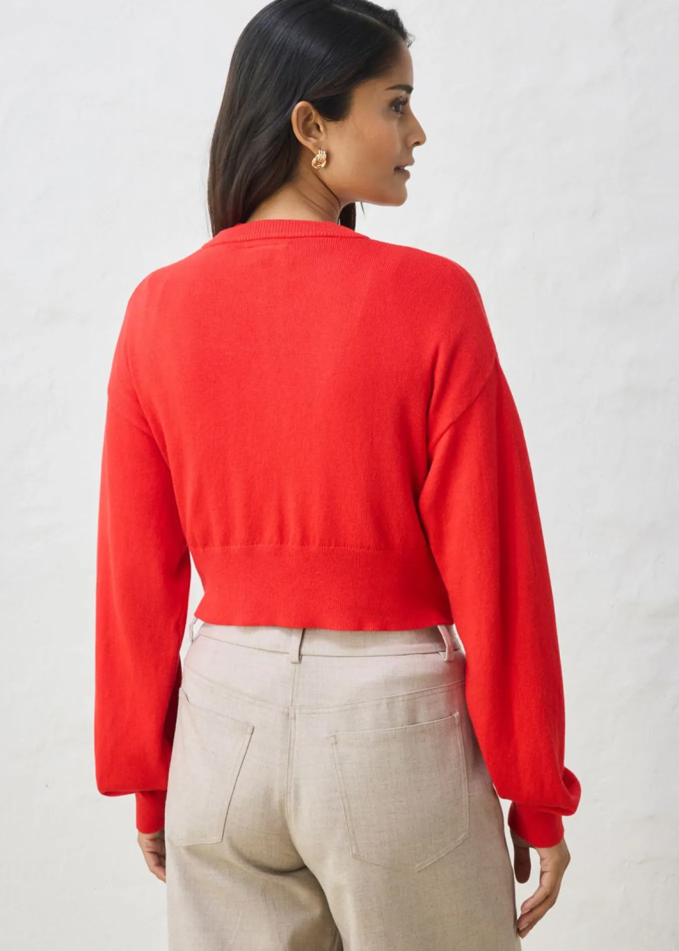 Chaqueta corta de punto con contenido de seda